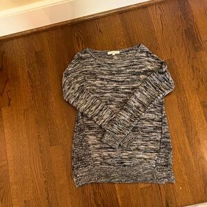 LOFT Black and Gray Crew Neck Sweater size large
